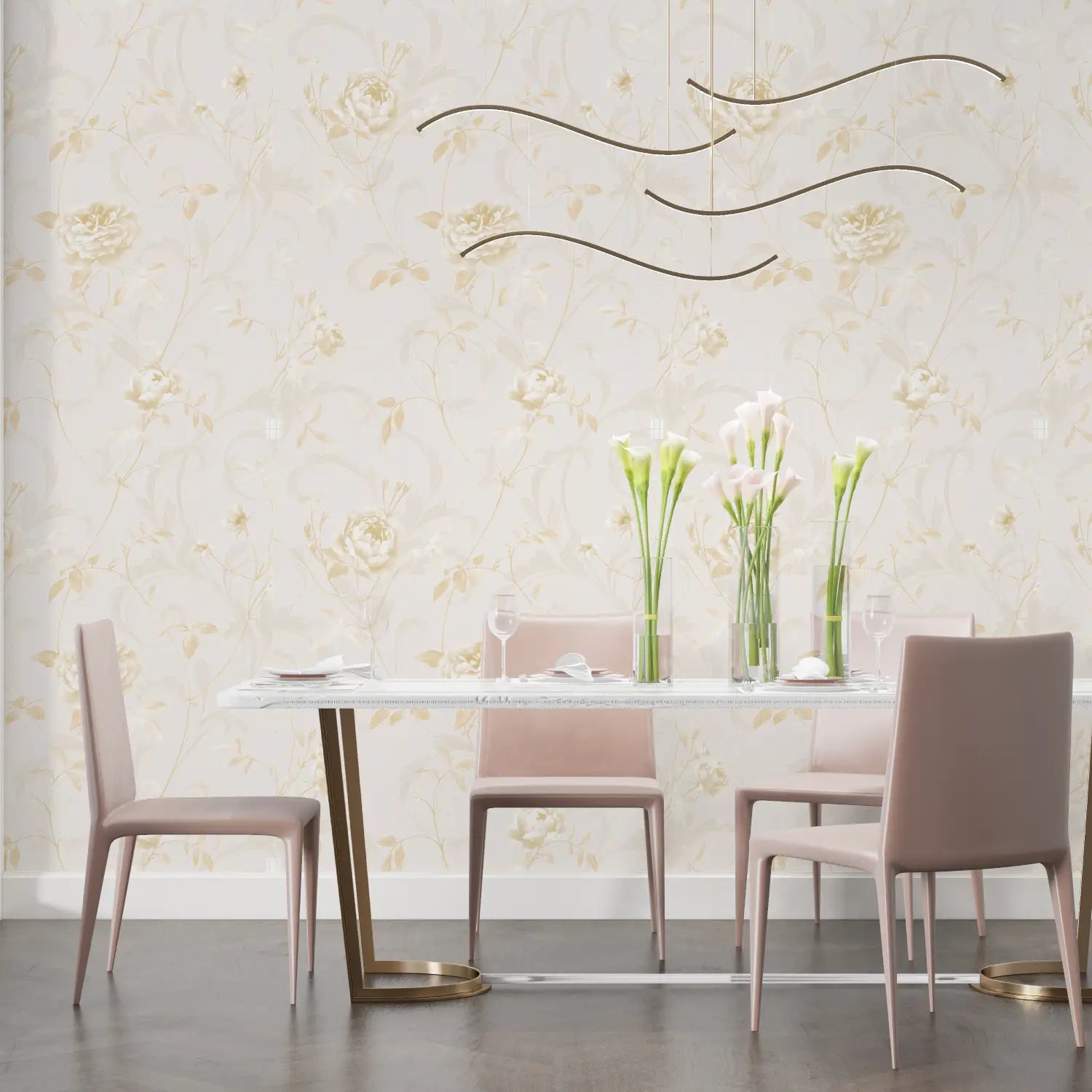 Papel pintado beige dorado - Second Image