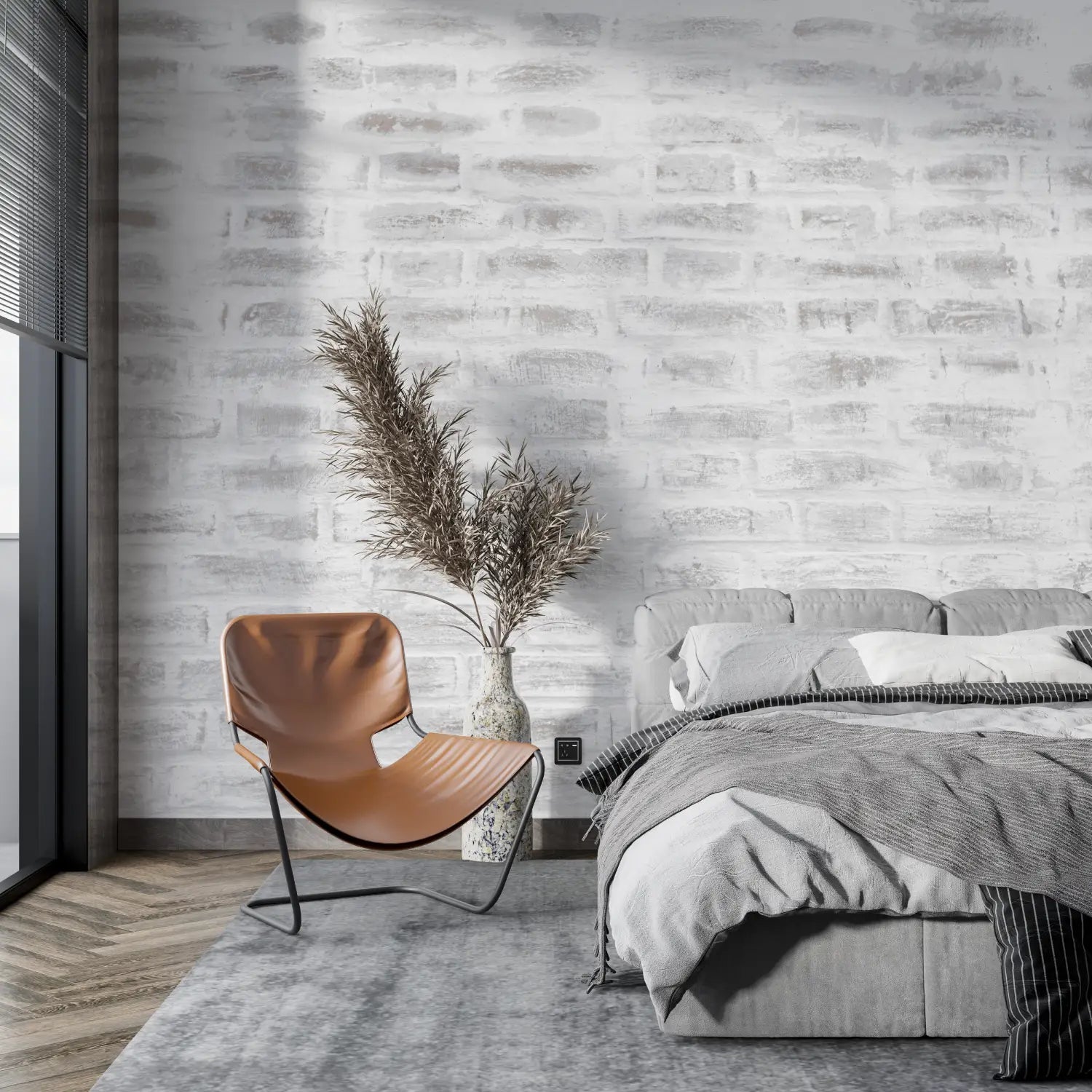Papel pintado de ladrillo gris claro - papel pintado pano