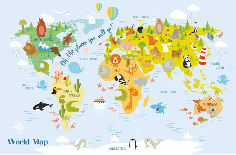 Fondo de pantalla de mapa del mundo animal