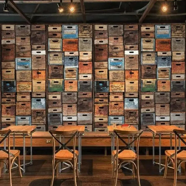 Papel pintado de casillero industrial