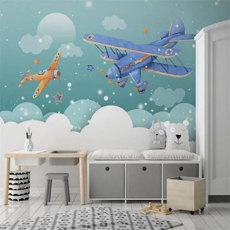 Papel Pintado Para Habitación De Bebé Avión - Second Image