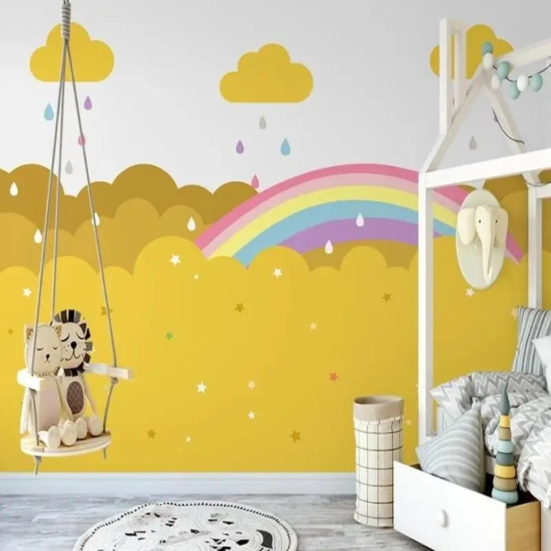 Papel pintado para dormitorio de niña con tema de nube - Second Image