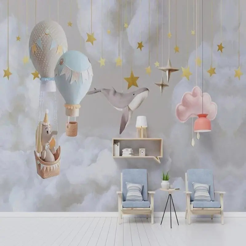 Papel pintado para habitación de bebé con tema de estrella
