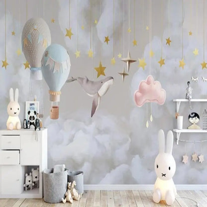 Papel pintado para habitación de bebé con tema de estrella