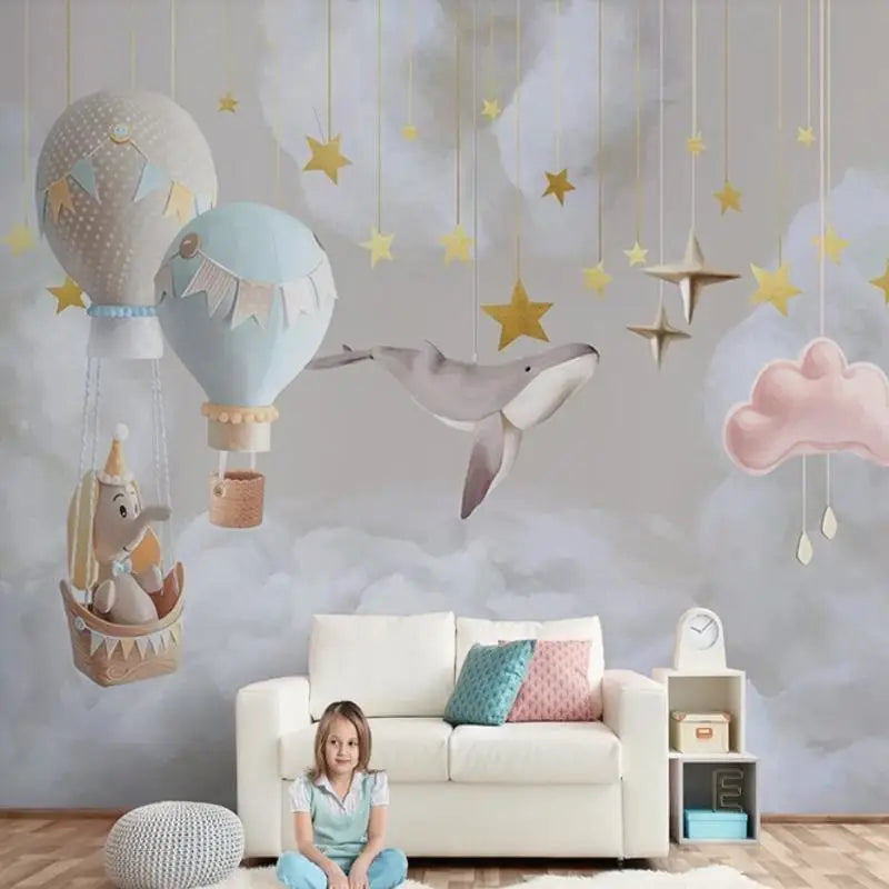 Papel pintado para habitación de bebé con tema de estrella