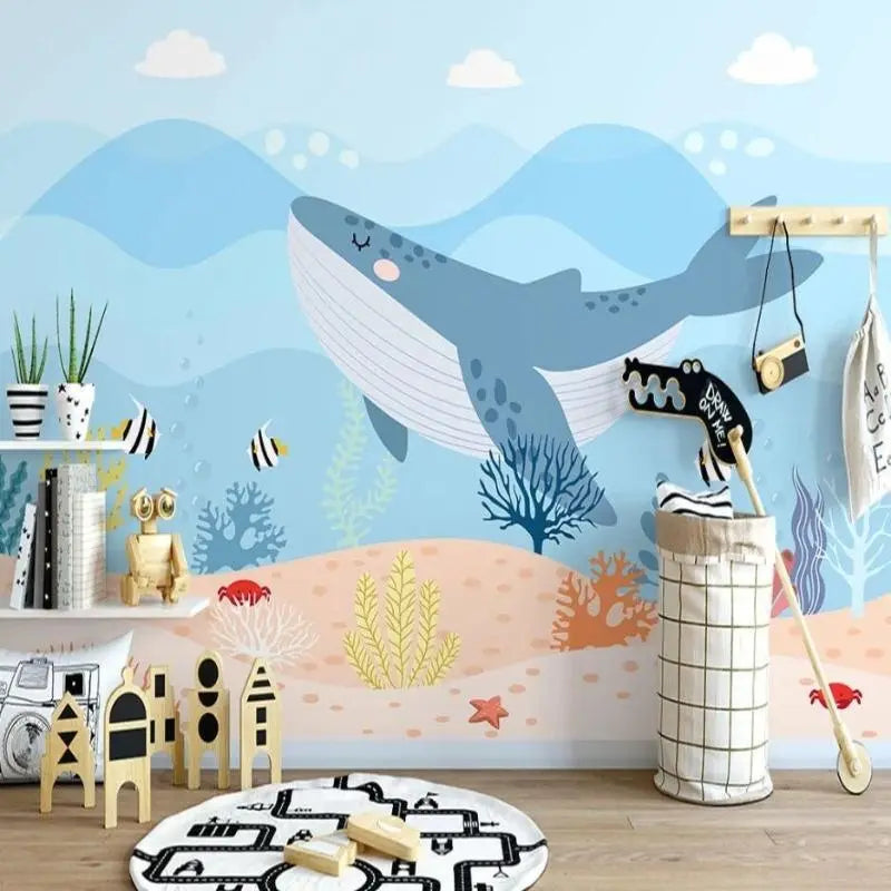 Papel pintado para habitación de bebé con tema marino - Second Image