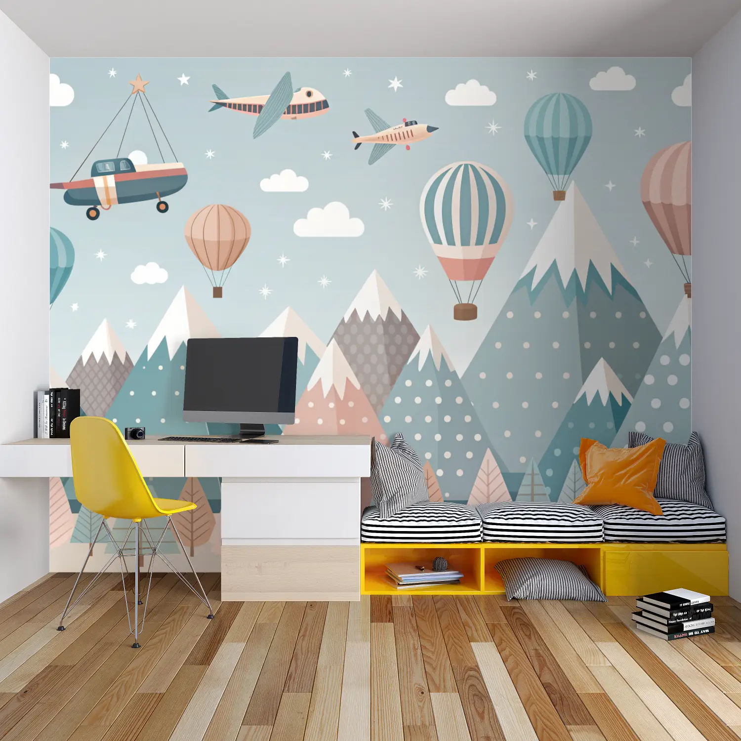 Papel pintado para dormitorio infantil de niño - dormitorio de spiderman