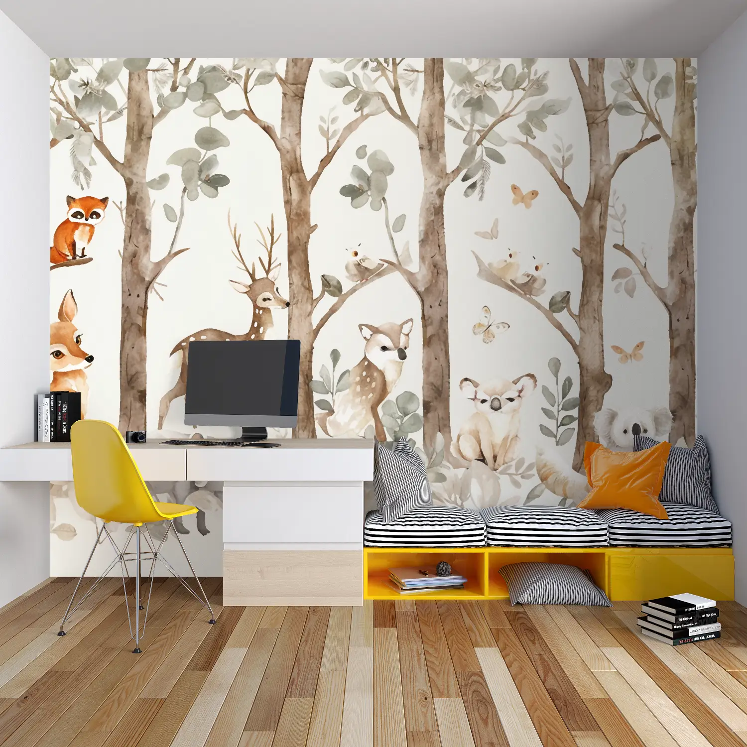 Papel pintado mixto para dormitorio infantil - dormitorio de niño