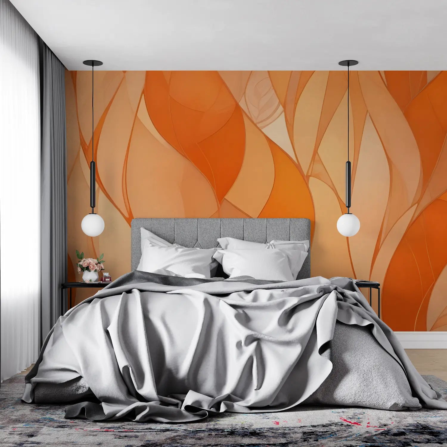 Papel pintado Color Naranja - panorámico 4murs