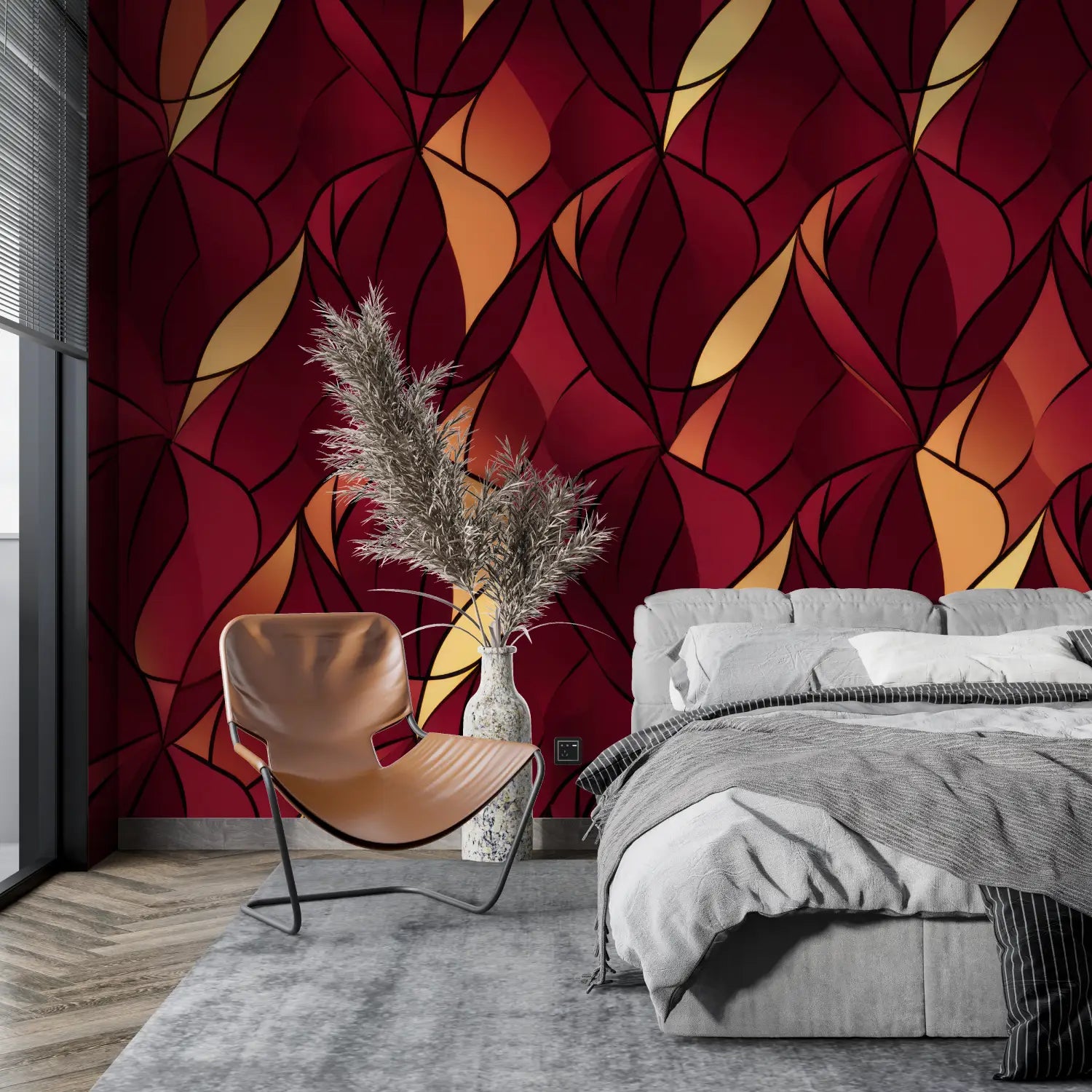 Papel pintado Deco Art Rojo - panorámico 4murs