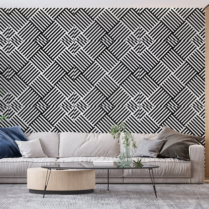 Papel pintado decorativo en blanco y negro