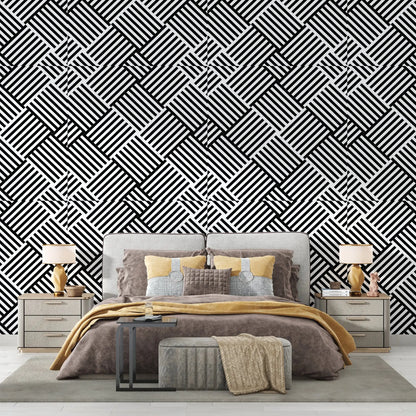Papel pintado decorativo en blanco y negro