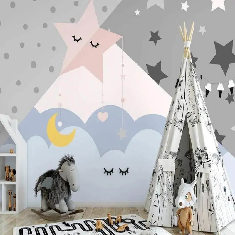 Papel pintado de decoración de dormitorio con cielo estrellado - Second Image