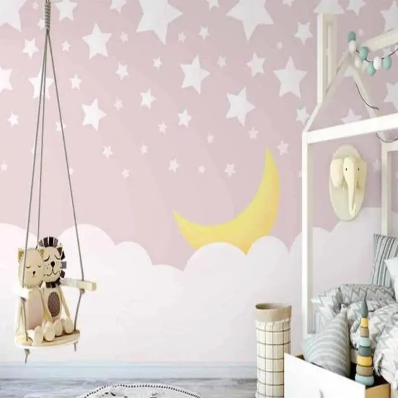 Papel pintado decorativo del dormitorio de las muchachas del tema de la estrella - Second Image