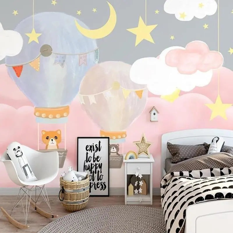 Papel pintado con decoración de estrellas para dormitorio de niñas - Second Image