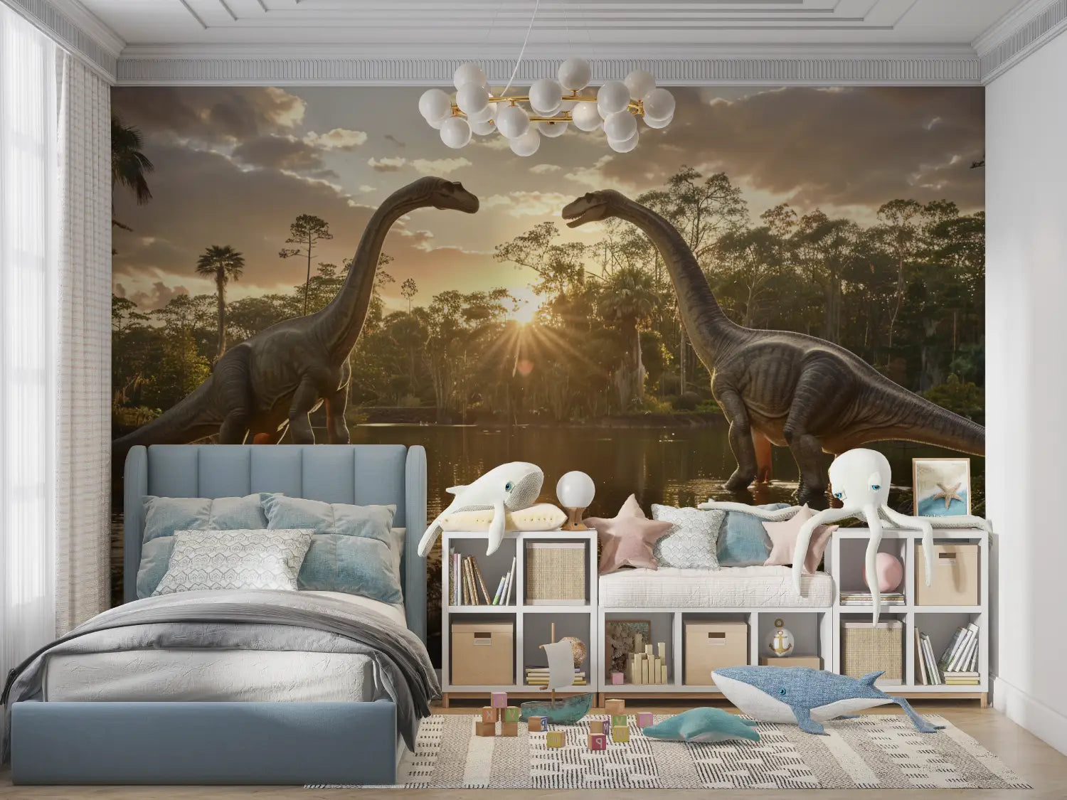 Papier Peint Dinosaure Sur Mesure - chambre petit