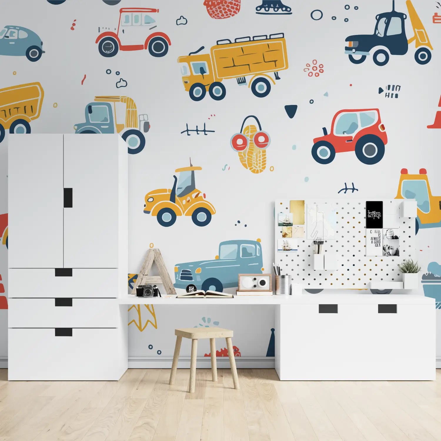 Papel pintado infantil Camión - dormitorio de spiderman
