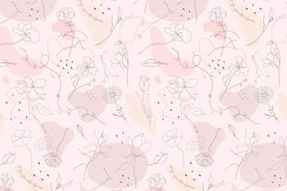 Papel pintado infantil Diseño de flores