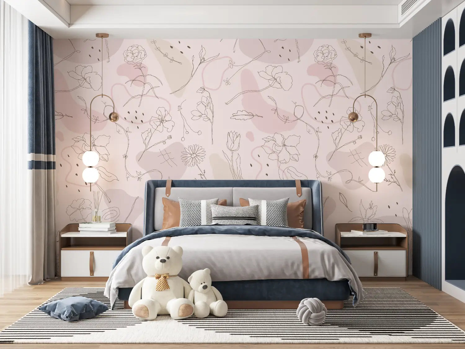 Papel Pintado Infantil Diseño Floral - papel pintado adolescente
