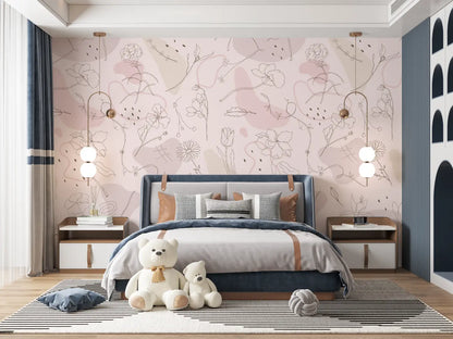 Papel Pintado Infantil Diseño Floral - papel pintado adolescente