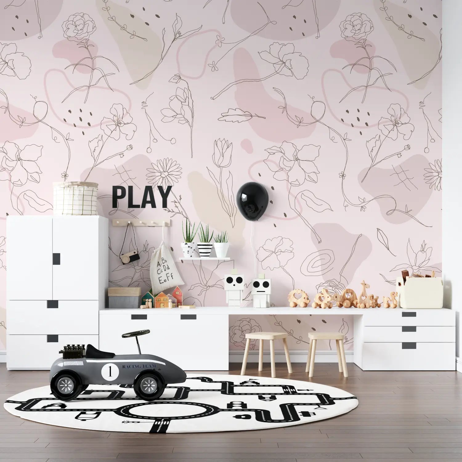 Papel pintado infantil Diseño floral - pared panorámica