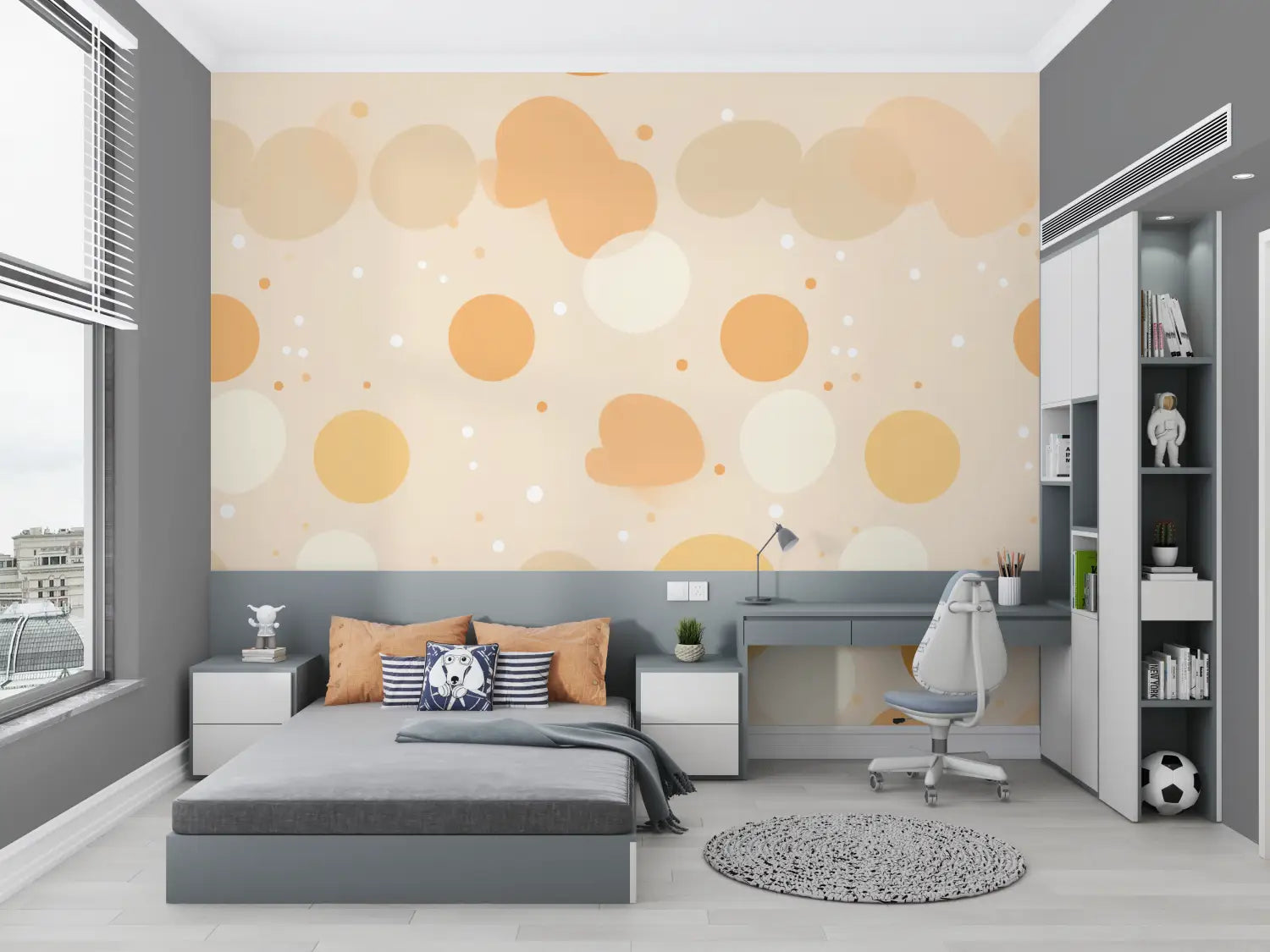 Papel pintado infantil Ocre - panorámico niño