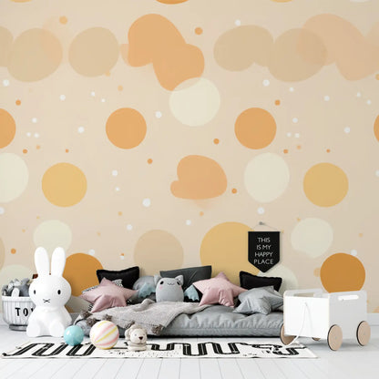 Papel pintado infantil ocre - papel pintado para niño