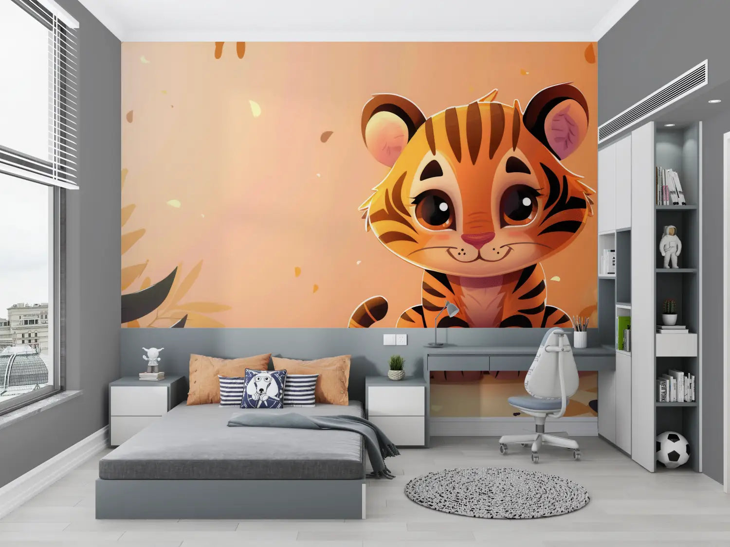 Papel pintado infantil Tigre - panorámico niño