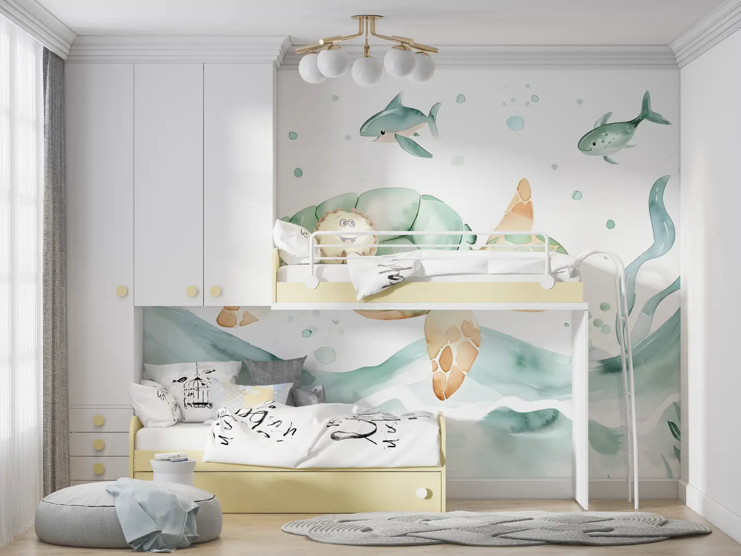 Papel pintado infantil Tortuga - tapices de pared