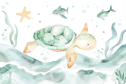 Papel pintado infantil Tortuga
