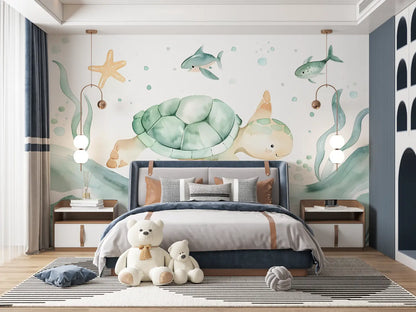 Papel pintado infantil Tortuga - pared panorámica