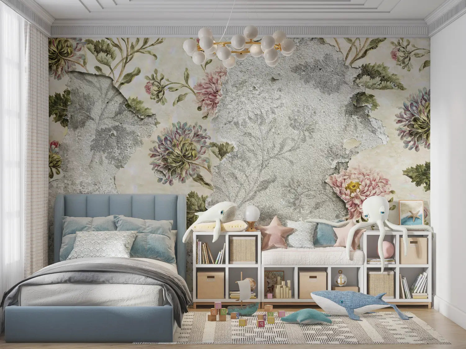 Papel pintado infantil vintage - dormitorio de niño
