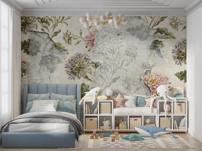 Papel pintado infantil vintage - dormitorio de niño