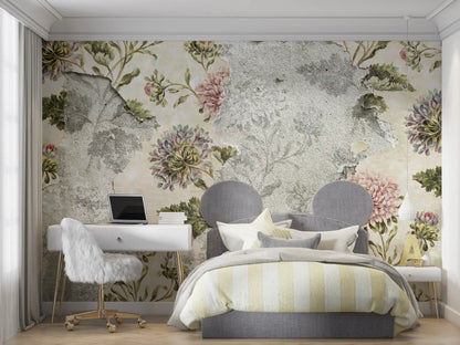 Papel pintado infantil vintage - pared panorámica del dormitorio