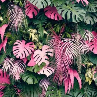 Papel pintado de follaje colorido