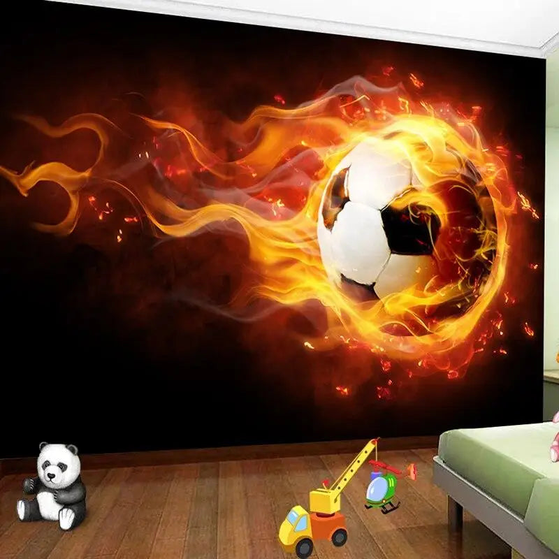 Fondo de pantalla de fútbol con fuego ardiente - Second Image