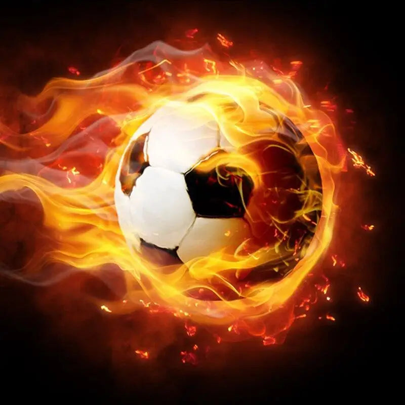 Fondo de pantalla de fútbol con fuego ardiente - Second Image