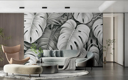 Papel pintado gris para dormitorio de adultos - sala de estar