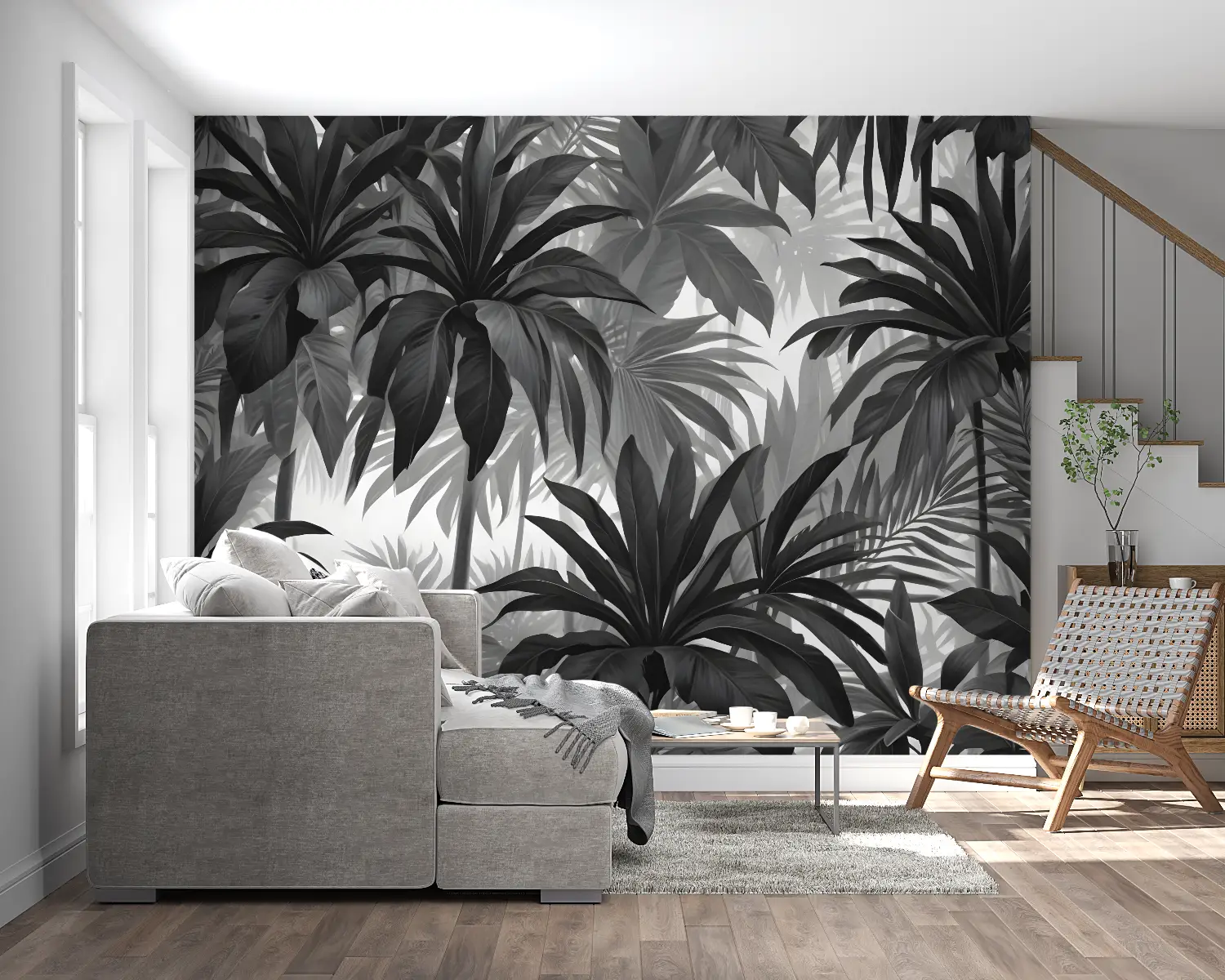 Papel pintado gris negro para dormitorio de adultos - sala de estar