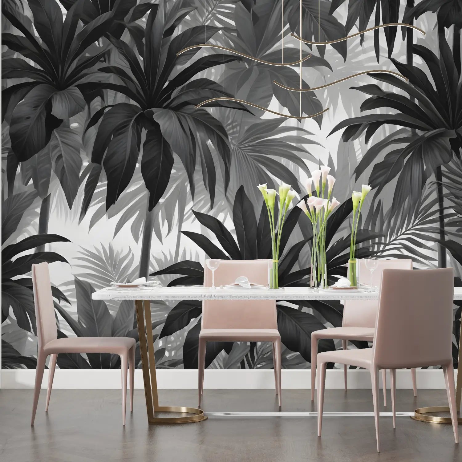 Papel pintado gris negro para dormitorio de adultos - mural panorámico