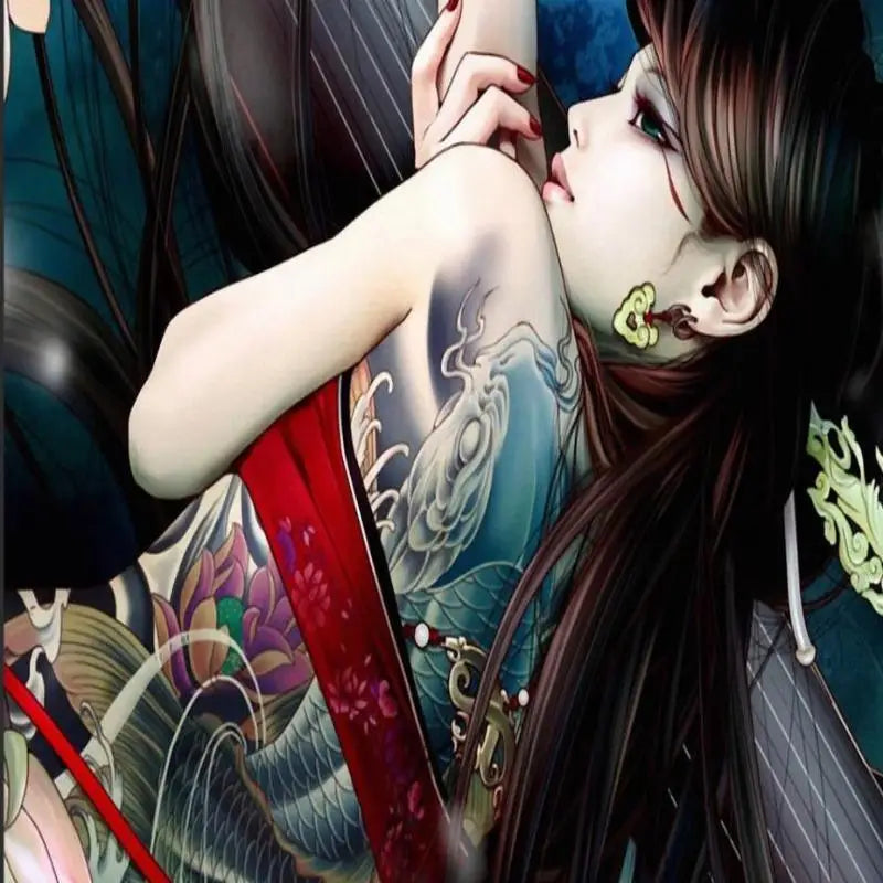 Fondo de pantalla de chica japonesa y tatuaje - Second Image