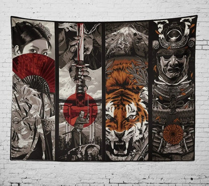 Papel Pintado de Geisha Japonesa y Samurai