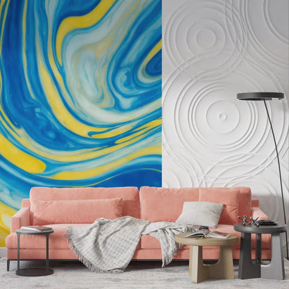 Papel pintado amarillo y azul - tendencias