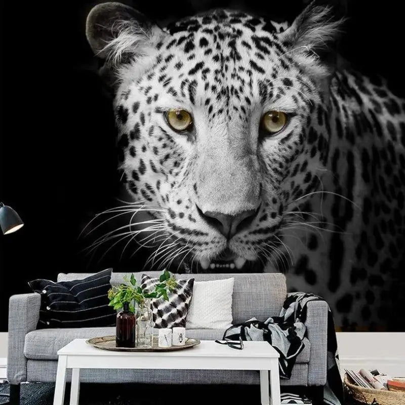 Fondo De Pantalla De Leopardo Blanco Negro - Second Image