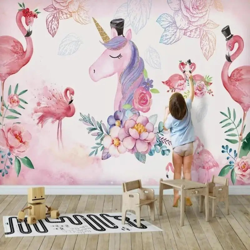 Papel Pintado De Unicornio Colorido