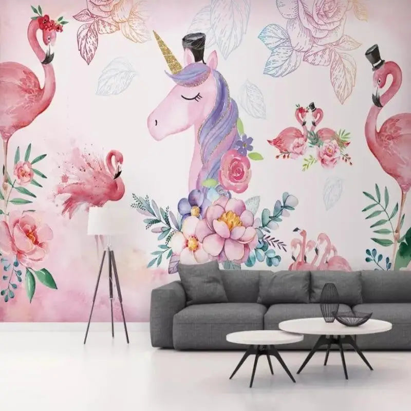 Papel Pintado De Unicornio Colorido