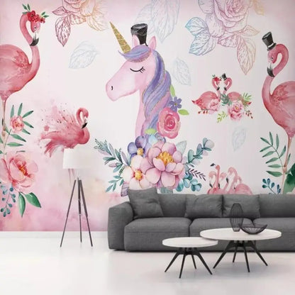 Papel Pintado De Unicornio Colorido