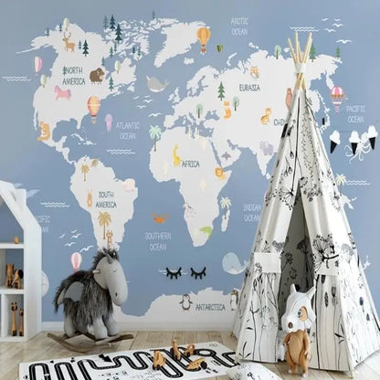 Papel Pintado de mapa mundial personalizado
