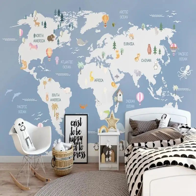 Papel Pintado de mapa mundial personalizado