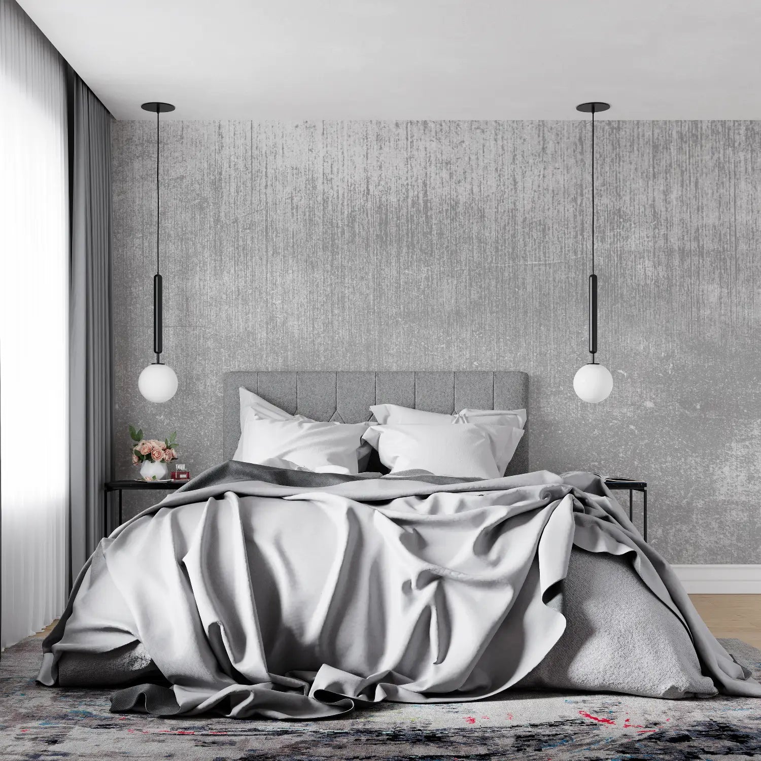 Papel pintado gris metalizado - 4murs